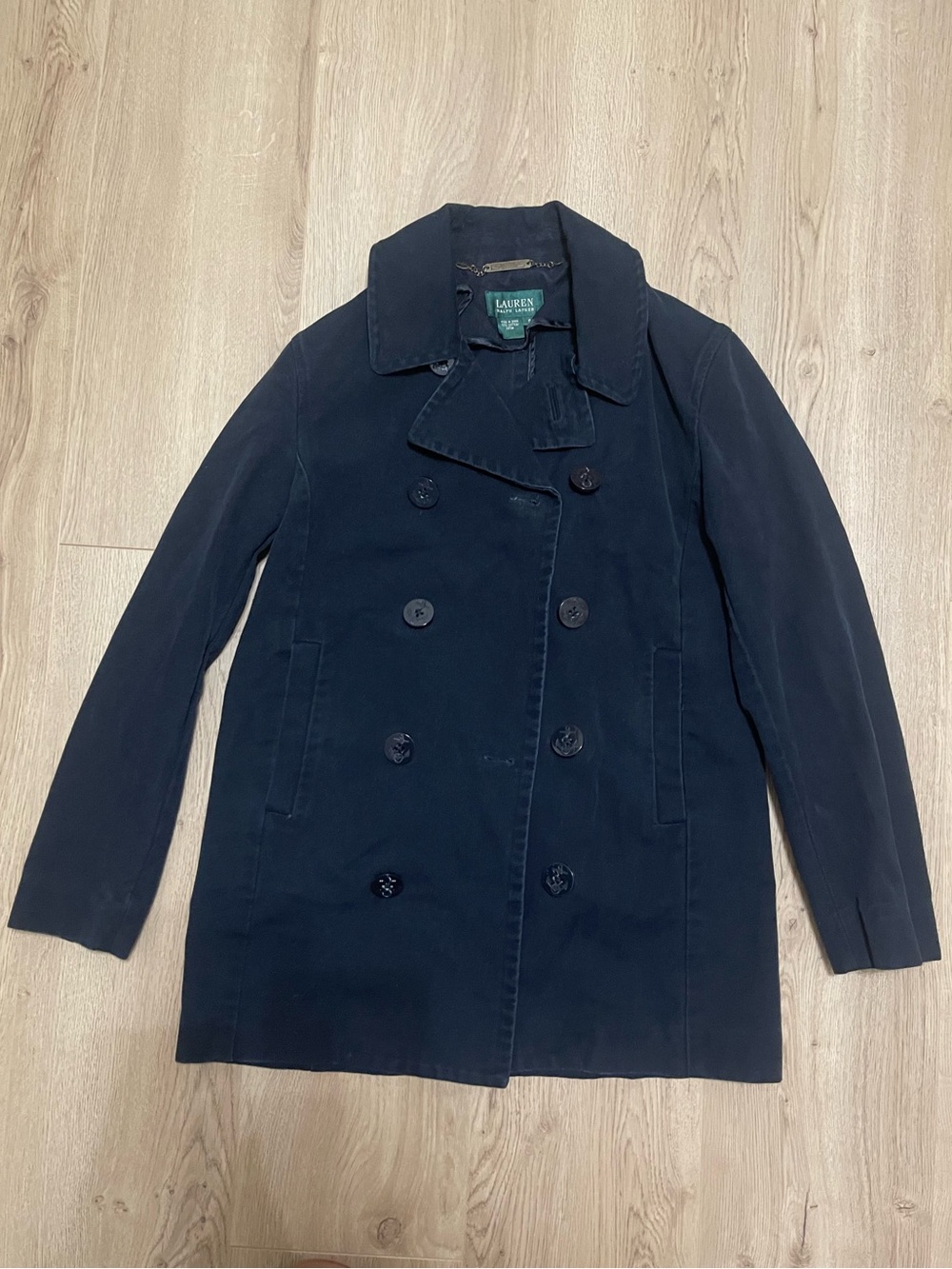 Lauren Ralph Lauren Dark Navy Double-Breasted Pea Coat (S)